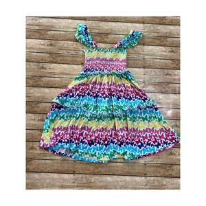 Posh Peanut Rainbow Butterfly Bamboo Twirl Dress 5/6